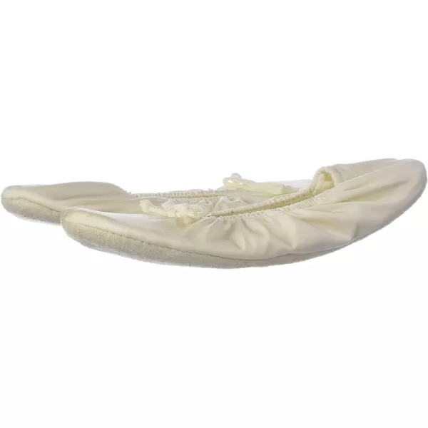 MUK LUKS Womens Stretch Satin Ballerina SlipperIvory