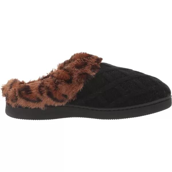 MUK LUKS Womens Suzanne Clog SlippersBlackLeopard