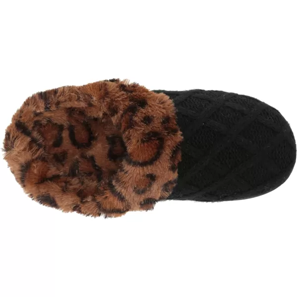 MUK LUKS Womens Suzanne Clog SlippersBlackLeopard