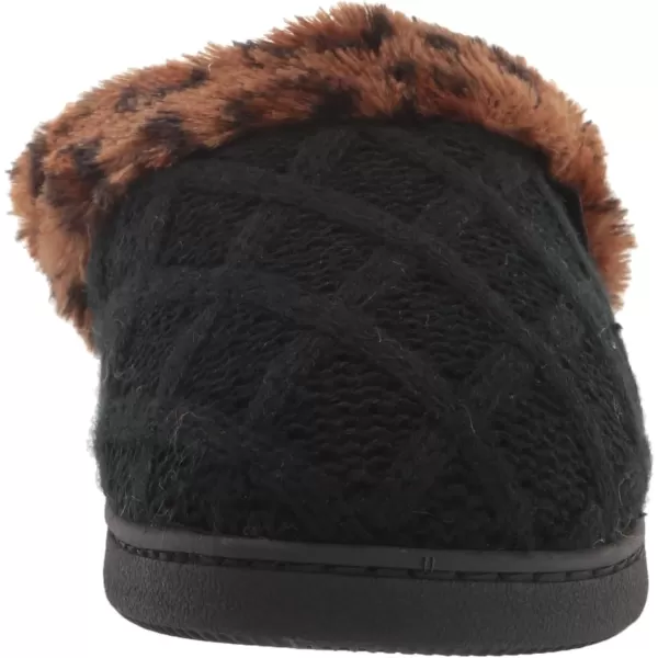 MUK LUKS Womens Suzanne Clog SlippersBlackLeopard