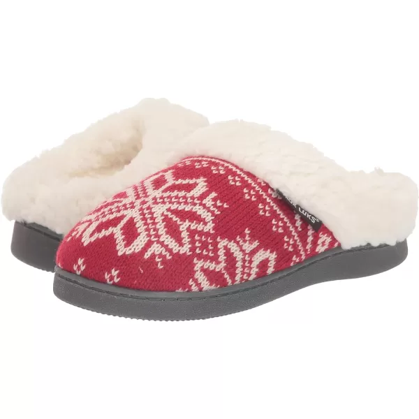 MUK LUKS Womens Suzanne Clog SlippersRed Snowflake