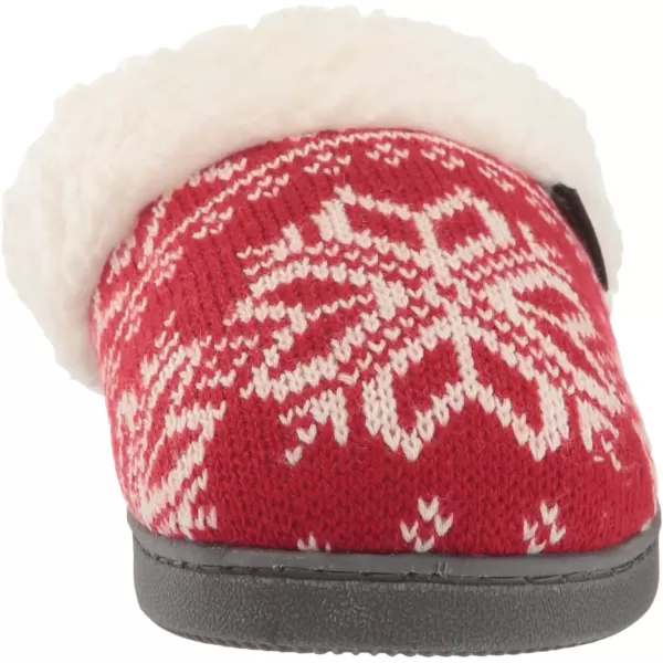 MUK LUKS Womens Suzanne Clog SlippersRed Snowflake