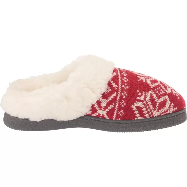 MUK LUKS Womens Suzanne Clog SlippersRed Snowflake