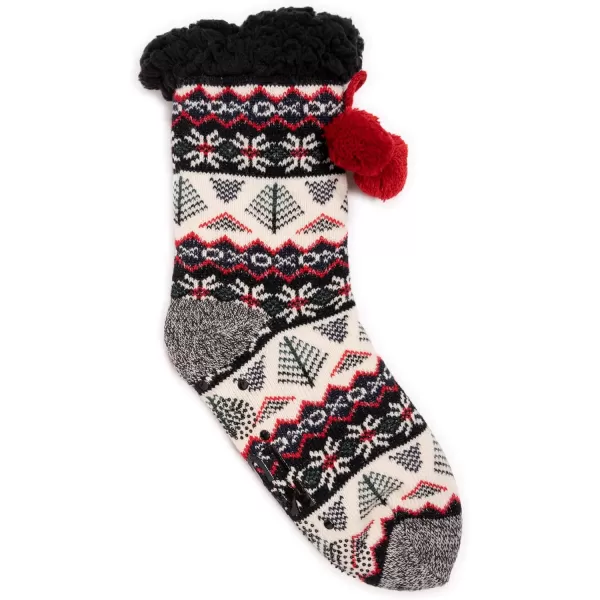 MUK LUKS Womens Tall Cabin Sox 1 Pair PackEbony Flower