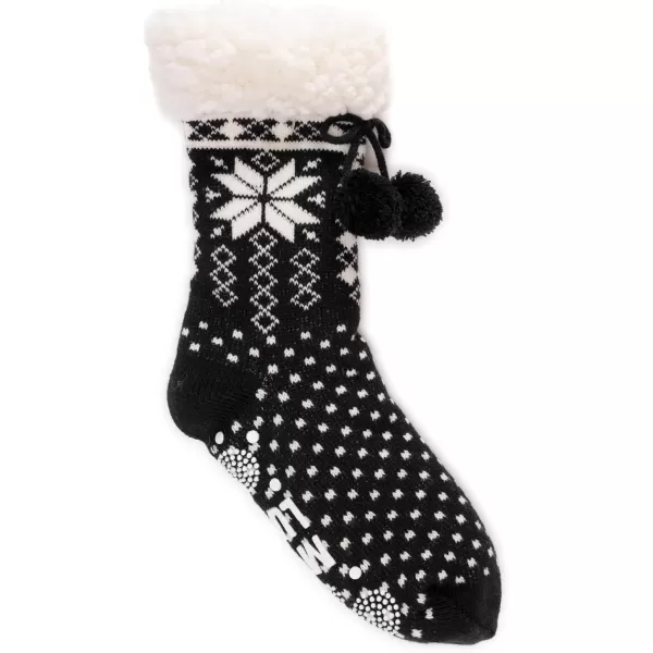 MUK LUKS Womens Tall Cabin Sox 1 Pair PackEbonyIvory
