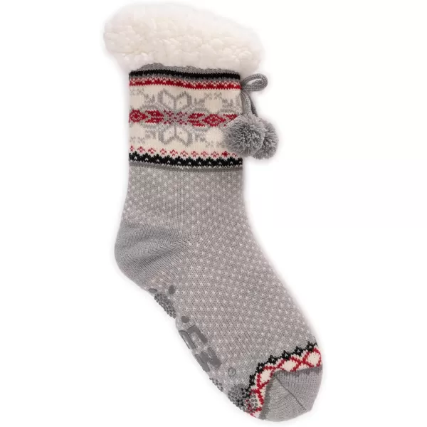 MUK LUKS Womens Tall Cabin Sox 1 Pair PackGrey Snowflake