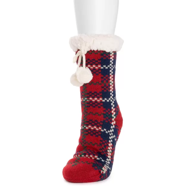 MUK LUKS Womens Tall Cabin Sox 1 Pair PackLicorice Check