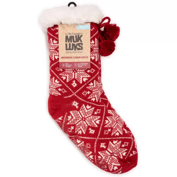 MUK LUKS Womens Tall Cabin Sox 1 Pair PackLicorice Snowflake