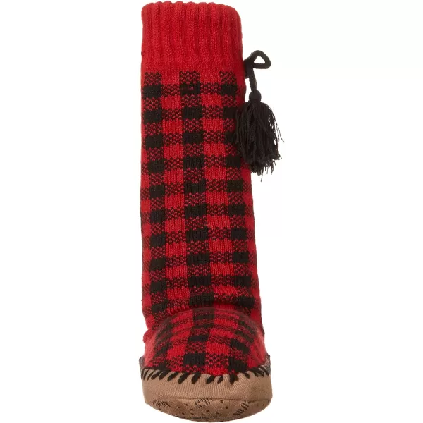 MUK LUKS Womens Tassel Slipper SocksLicorice Check