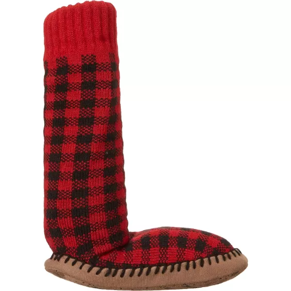 MUK LUKS Womens Tassel Slipper SocksLicorice Check