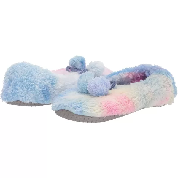 MUK LUKS Womens Tie Dye Ballerina Slipper SockPurpleBlue