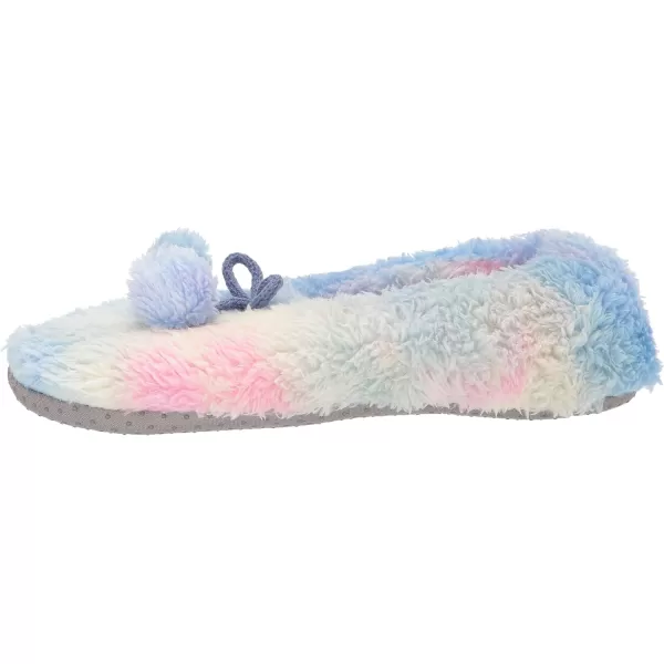 MUK LUKS Womens Tie Dye Ballerina Slipper SockPurpleBlue