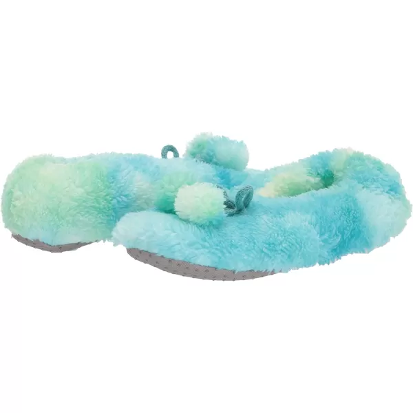 MUK LUKS Womens Tie Dye Ballerina Slipper SockTealGreen