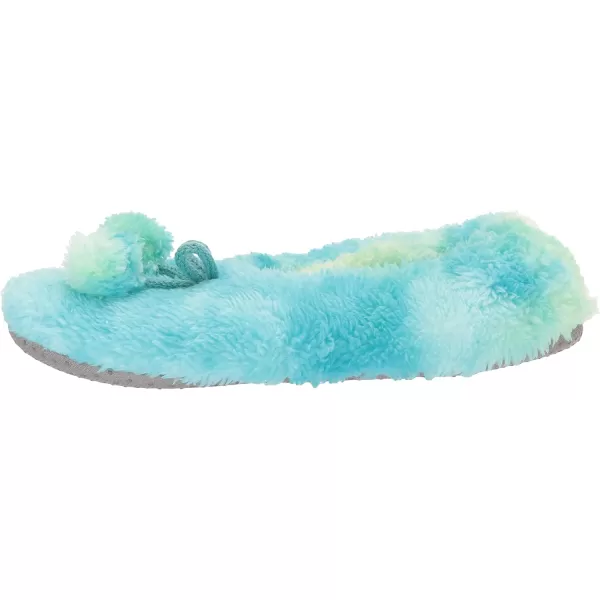 MUK LUKS Womens Tie Dye Ballerina Slipper SockTealGreen