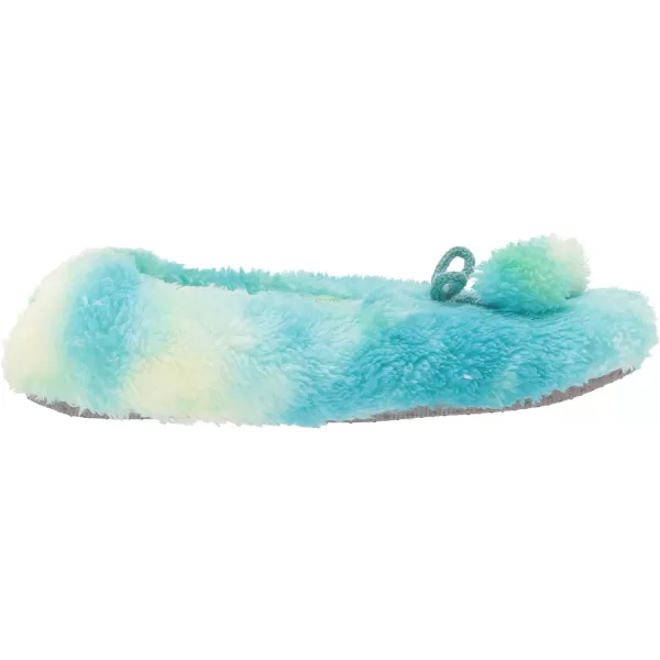 MUK LUKS Womens Tie Dye Ballerina Slipper SockTealGreen