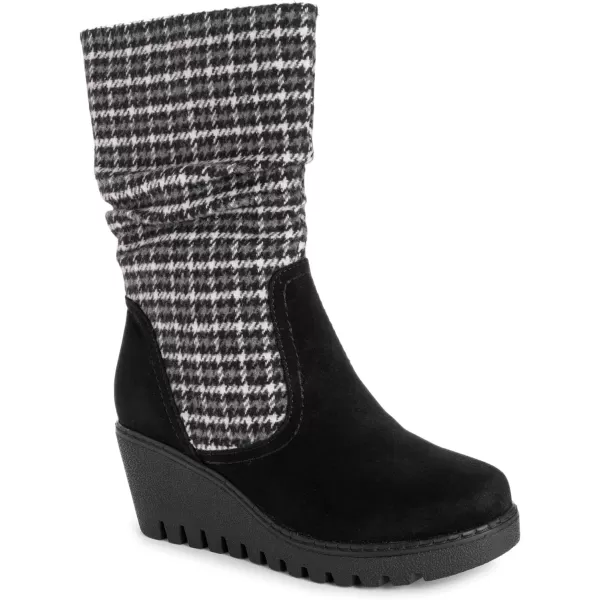 MUK LUKS Womens Vermont Stowe BootsHoundstooth Black