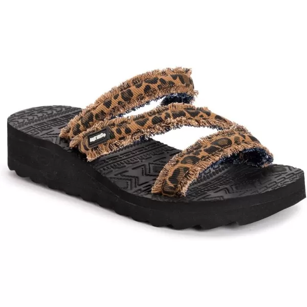 MUK LUKS Womens Wave Riptide SandalsBrown Leopard