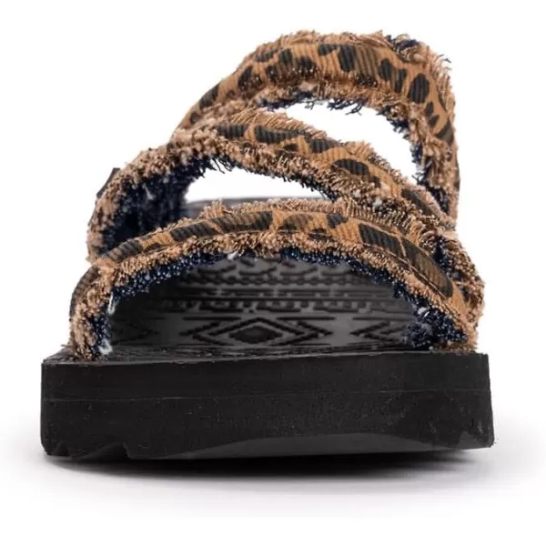 MUK LUKS Womens Wave Riptide SandalsBrown Leopard