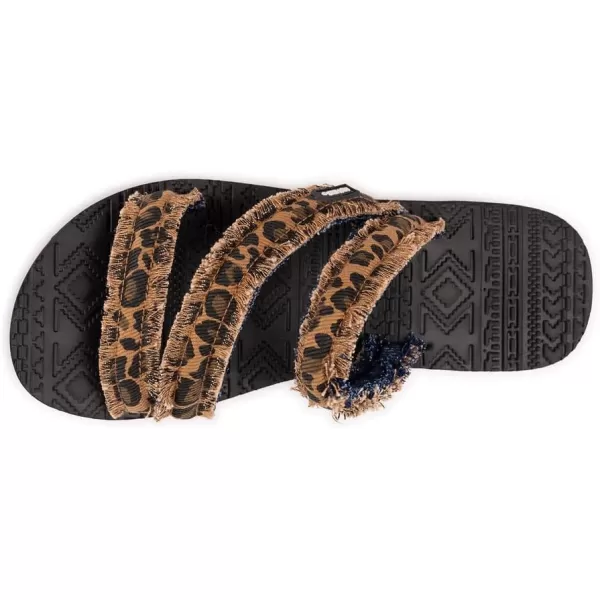 MUK LUKS Womens Wave Riptide SandalsBrown Leopard