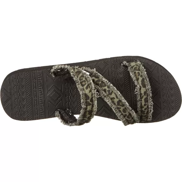 MUK LUKS Womens Wave Riptide SandalsOlive Leopard