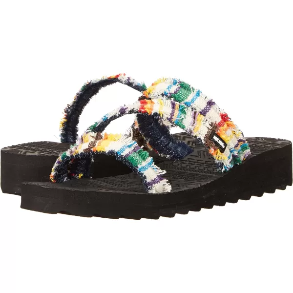 MUK LUKS Womens Wave Riptide SandalsWhite Multi