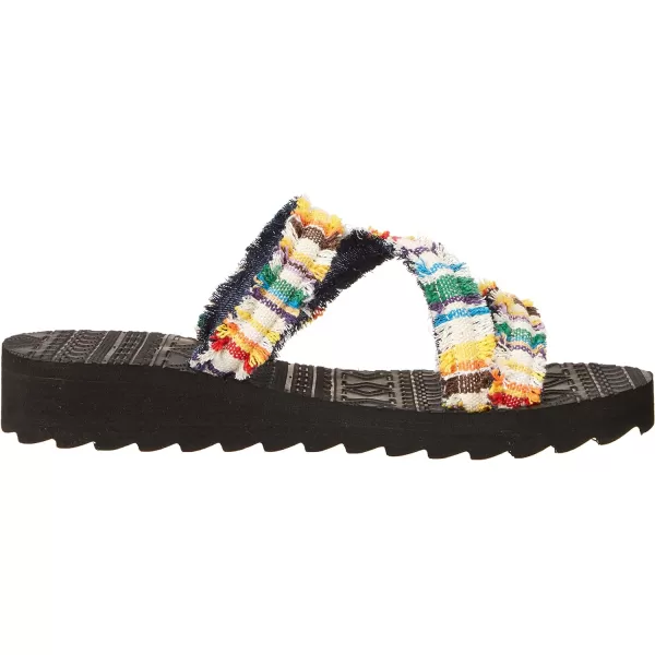 MUK LUKS Womens Wave Riptide SandalsWhite Multi