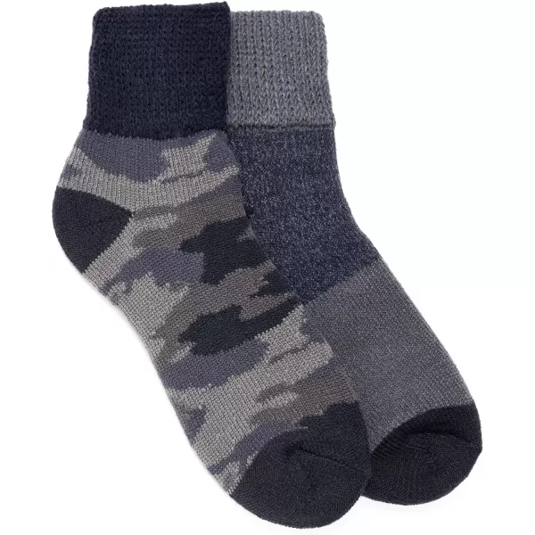 MUK LUKS mens Heat Retainers Mens 2 Pair Pack Short Heat RetainerBlue Camo