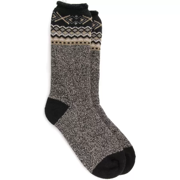 MUK LUKS mens Mens 1pair Heat Retainer SocksEbony Beachwood