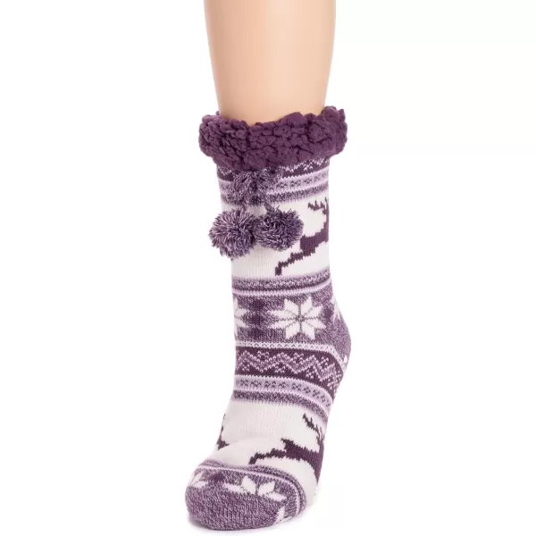 MUK LUKS womens Womens 1pair Cabin SocksViolet