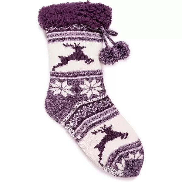 MUK LUKS womens Womens 1pair Cabin SocksViolet