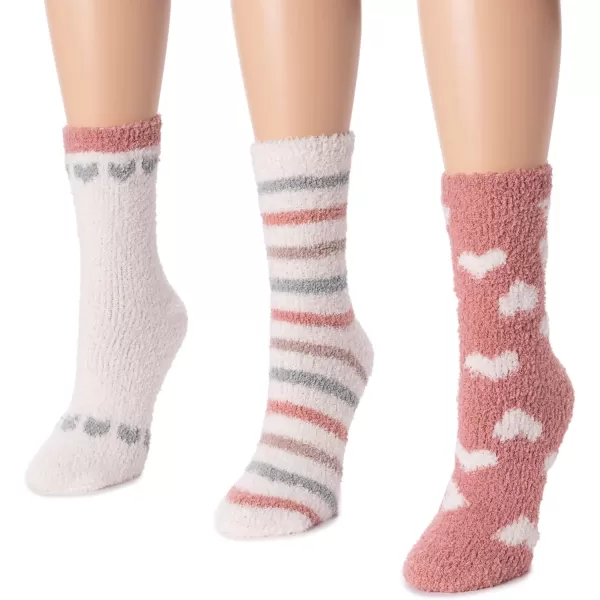 MUK LUKS womens Womens 3 Pack Cozy Holiday SocksPeachy