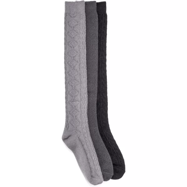 MUK LUKS womens Womens 3 Pair Pack Knee High SocksDark Neutral