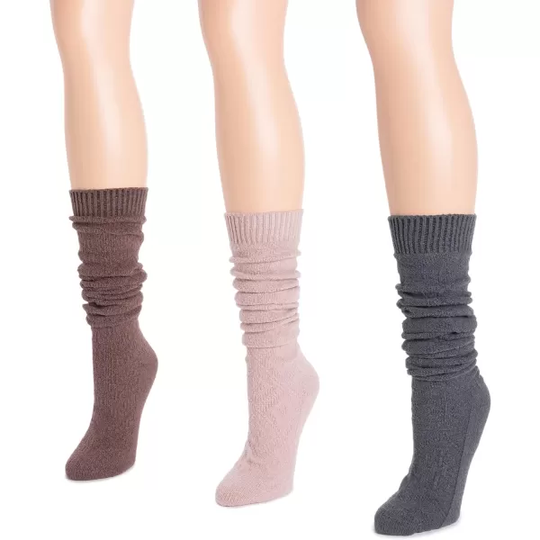 MUK LUKS womens Womens 3 Pair Pack Knee High SocksMuted Tones