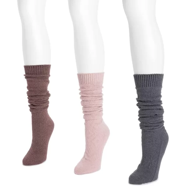 MUK LUKS womens Womens 3 Pair Pack Knee High SocksMuted Tones