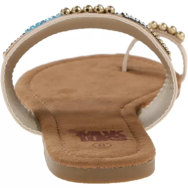 Muk Luks Womens Brandy Beaded Toe Ring SandalTan