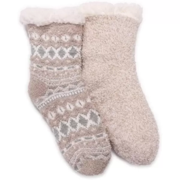 Muk Luks Womens Cabin Socks 2 PairsBrown