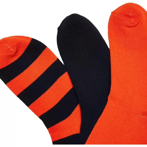 Muk Luks Womens Game Day Sport Crew Socks Pack of Three PairsNavyOrange