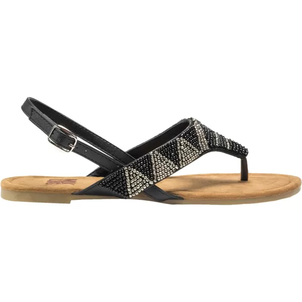 Muk Luks Womens Jamie Beaded Flat SandalBlack