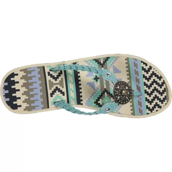 Muk Luks Womens Sierra Wedge Flip FlopMint