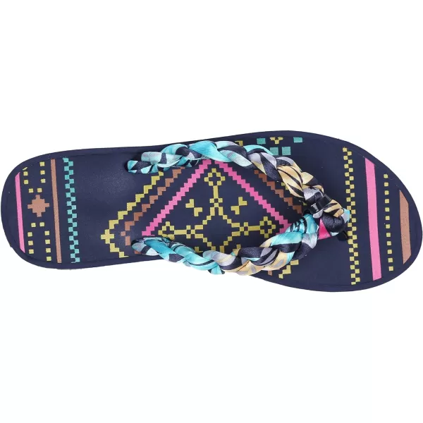 Muk Luks Womens Sierra Wedge Flip FlopMulti