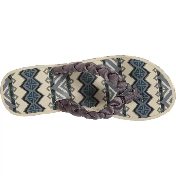 Muk Luks Womens Sierra Wedge Flip FlopPewter