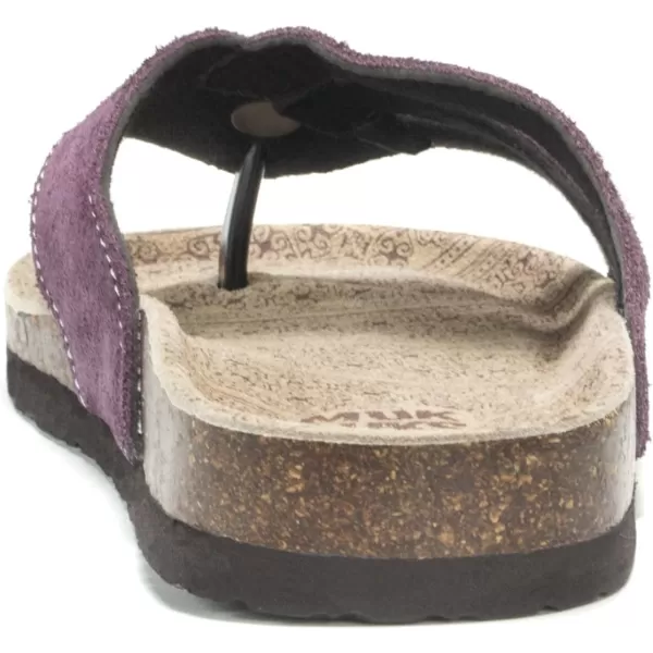 Muk Luks Womens Womens Francis Sandals Flat SandalDeep Purple