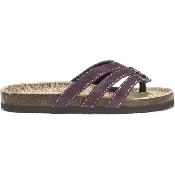 Muk Luks Womens Womens Francis Sandals Flat SandalDeep Purple