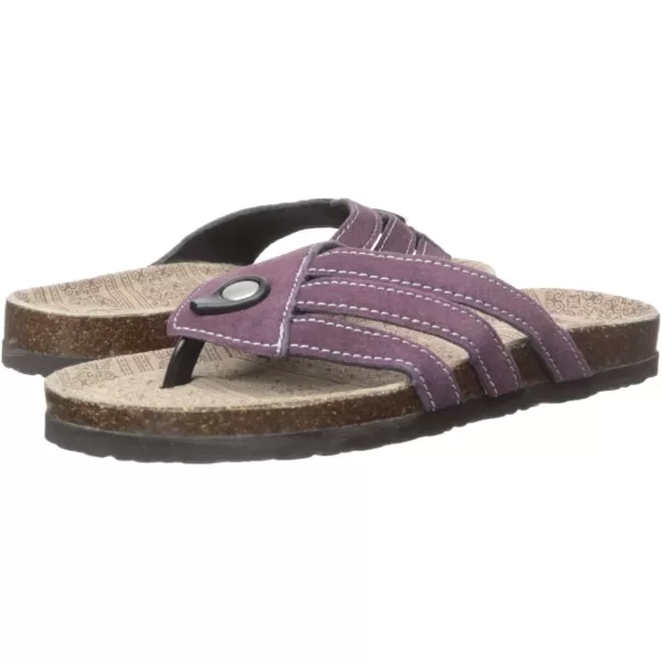 Muk Luks Womens Womens Francis Sandals Flat SandalDeep Purple