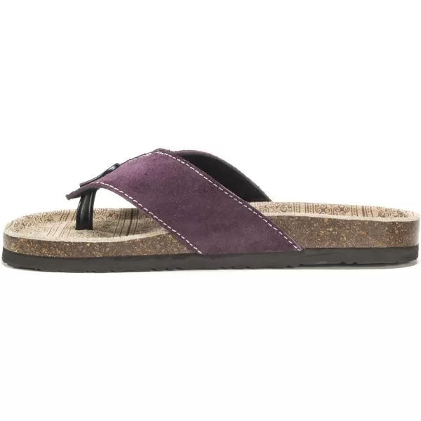 Muk Luks Womens Womens Francis Sandals Flat SandalDeep Purple