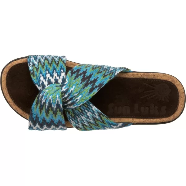 Sun Luks by Muk Luks Womens Florence SandalTurquoise