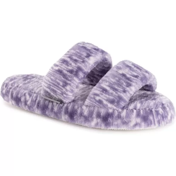 MUK LUKS Kathy Ireland Womens Tulip 2 Stripe Slide SlippersPurple