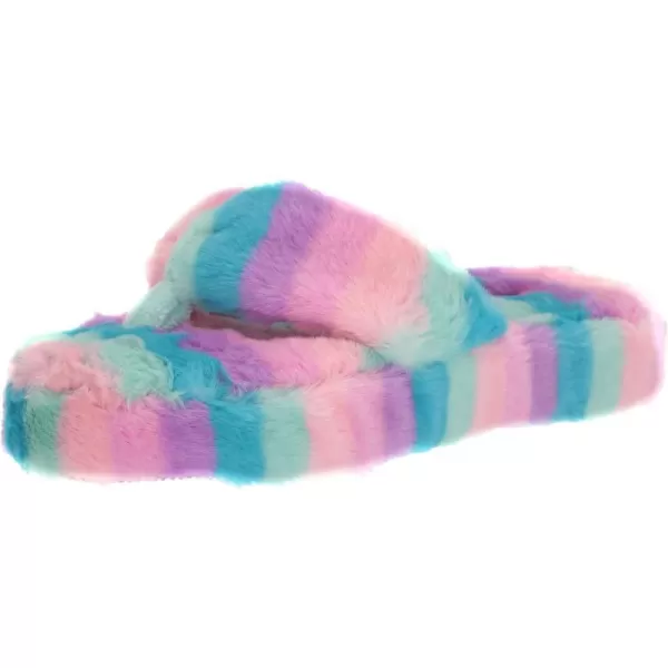 MUK LUKS LUKEES Womens Myka Thong SlippersRainbow Stripe