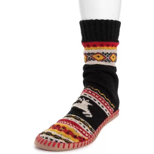 MUK LUKS Mens 50th Anniversary Slipper SocksBlack