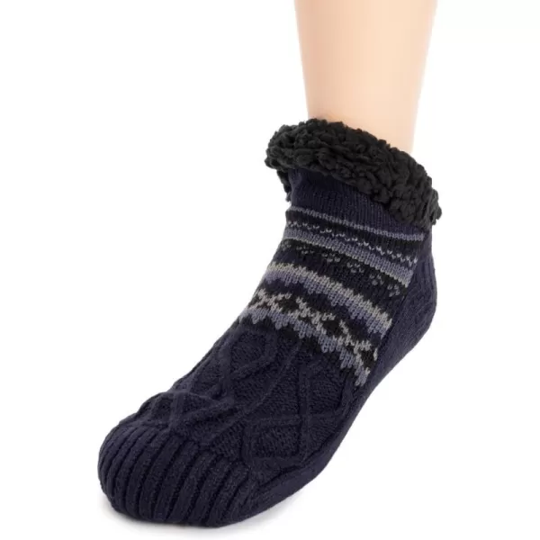 MUK LUKS Mens Ankle Cabin SoxNavy Frsle